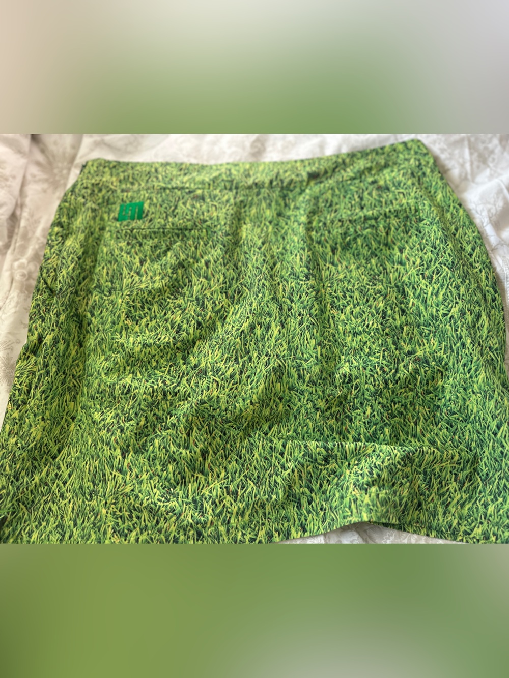 Loudmouth Green Grass-Print Men's Athletic Shorts
